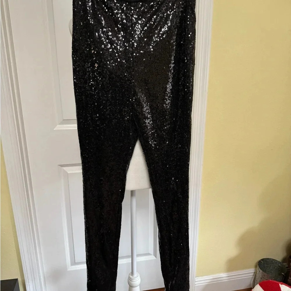 Black sequined pants - BNWT size M - Picture 5 of 10